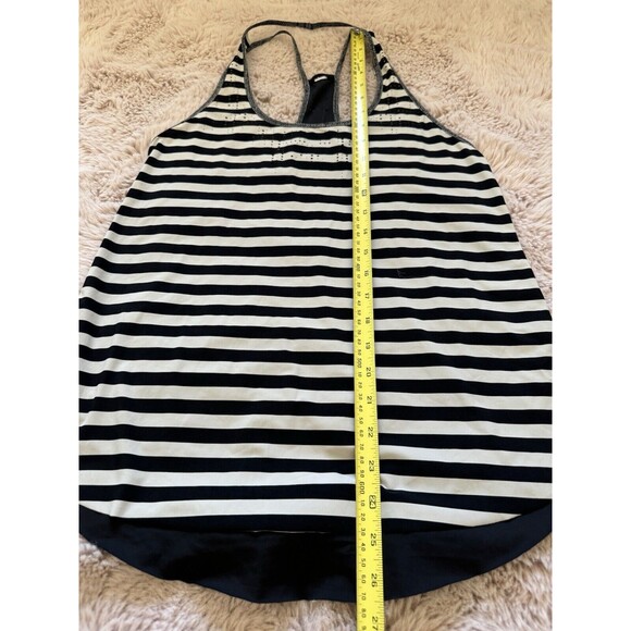 LULULEMON Water Bound Singlet LASER CUT Tank Top WOMENS 4 Apex Stripe Black Dune - Picture 8 of 8
